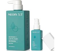 Medix 5.5 - Gel da bagno esfoliante con acido glicolico MEDIX Detergente KP Bump Eraser + siero con acido glicolico al 10% 2 pezzi