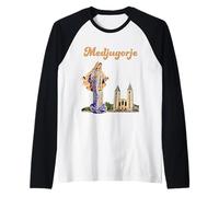 Medjugorje Madonna Regina della Pace Maglia con Maniche Raglan