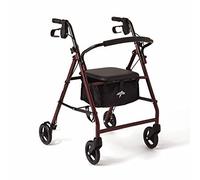 'Medline Basic Steel Rollator with 6 WHEELS, Red by Medline