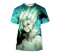 MEDM Anime Estivo Divertente Dr. Stone Stone Senku Ishigami Maglietta da Uomo Manica Corta Magliette T-Shirt Tops Casual Tops Slim Merch Fit Tshirt-style3||XS