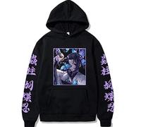 MEDM Con Cappuccio Anime Demonio con Cappuccio Shinobu Kocho Stampato La Felpa Maschile Harajuku Streetwear Casual Unisex Pullover Unisex-style6||XL