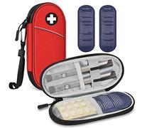 MEDMAX Borsa Termica per Insulina con 2 Impacchi di Ghiaccio, Portatile Medicinali Astuccio Organizzatore Custodia da Viaggio per Penne Insulina e altri Prodotti per Diabetici, (Rosso)