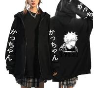 MEDN Manga Felpa con Cappuccio My Eroe Accademia Bakugo Anime Felpa Felpa Felpa per Uomo Abbigliamento da Uomo Bakugo Manga Zip