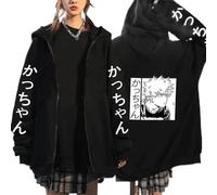 MEDN Manga Felpa con Cappuccio My Eroe Accademia Bakugo Anime Felpa Felpa Felpa per Uomo Abbigliamento da Uomo Bakugo Manga Zip