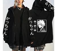 MEDN Manga Felpa con Cappuccio My Eroe Accademia Bakugo Anime Felpa Felpa Felpa per Uomo Abbigliamento da Uomo Bakugo Manga Zip