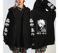 MEDN Manga Felpa con Cappuccio My Eroe Accademia Bakugo Anime Felpa Felpa Felpa per Uomo Abbigliamento da Uomo Bakugo Manga Zip