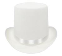 Mednkoku Cappello a cilindro bianco per adulto, 6, 5 Top Top Magician Cappello per costumi Costume Stage Show Weedawwear, Cappelli per uomini