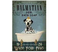 Medoi Targa retrò in latta con scritta "Remember to Take A Shower Like Dalmatian Regole Bagno Famiglia Hotel Palestra Porta Decorazione da Parete Migliore Regalo Bagno Take A Shower021
