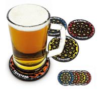 MEDOYOH Bulleye, set di 4 sottobicchieri per bevande antiscivolo, lavabili e divertenti, resistenti al calore, per caffè, birra, vino, bottiglia per casa, pub bar, 4 colori