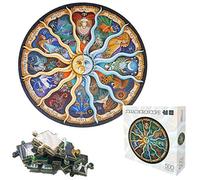 MEDOYOH Puzzle 500 Pezzi Segni Zodiacali per Adulti, Rotondo Costellazioni Zodiaco Puzzle 48CM/18.90in 1mm Puzzle Cerchio, Famiglia Puzzle Classici Anti Stress Puzzle Difficili per Adulti Bambini 14+