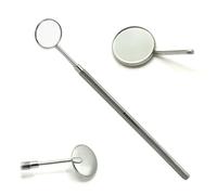 Medpso Kit per Prima Visita Odontoiatrica Set di 3 Strumenti - Specchietto Bocca, Specillo Doppio e Pinzetta London College in Acciaio Inossidabile AISI 304 (Argento, Specchio per la bocca)