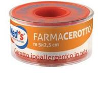 Med's Cerotto ipoallergenico in tela - Linea Farmacerotto - Rocchetto 5 m x 1,25 cm