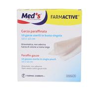 Med's Farmactive - Garza Paraffinata Sterile Misura 10 x 10 cm, 10 Pezzi