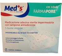 MEDICAZIONE MEDS PORE ADESIVA IMPERMEABILE 10X8CM 5 PEZZI