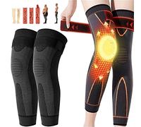 MEDSEF Ginocchiera autoriscaldante per digitopressione in tormalina, Ginocchiere Modellanti per digitopressione in Artemisia, migliora la circolazione sanguigna (Black,Medium)