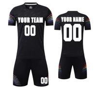 MEDUOLA Maglie da Calcio Personalizzate per Adulti e Bambini, Maglie e Pantaloni da Allenamento per Il Calcio Maschile, Set di Maglie Sportive per Le aziende (Nero 215)