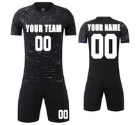 MEDUOLA Maglie da Calcio Personalizzate per Adulti e Bambini, Maglie e Pantaloni, Maglie da Allenamento per Il Calcio Maschile, Set di Maglie Sportive per Le aziende (Nero 250)