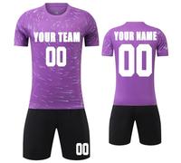 MEDUOLA Maglie da Calcio Personalizzate per Adulti e Bambini, Maglie e Pantaloni, Maglie da Allenamento per Il Calcio Maschile, Set di Maglie Sportive per Le aziende (Viola 250)