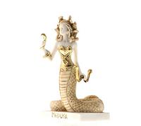 Medusa Antico Greco Mostro dalla Testa di Serpente Statua Alabastro Tono Oro 17 Cm