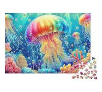 Medusa arcobaleno 1000 Pezzi Puzzle Per Coppie in Cartoncino Premium Allenamento Della Concentrazione Antistress Arte del colore dell'oceano Regalo Per Partner Di Puzzle 70x50cm/1000pcs