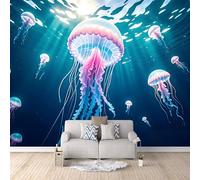 Medusa Carta da parati 250×175cm Fotomurali in TNT Murale alla moda Decorazione da Muro XXL Poster Gigante da Parete Medusa Rosa Sognante Delle Profondità Marine Carta per pareti Camera da Letto