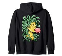 Medusa Che soffia gomme da Masticare Serpente Mitologia Pop Felpa con Cappuccio