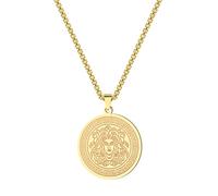 Medusa Collana per donne e uomini con ciondolo a forma di mostro con capelli di serpente con simboli greci antichi mitologia greca gioielli regali pagani, Misura unica, Acciaio inossidabile, Nessuna