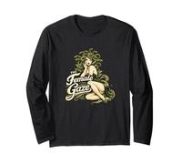 Medusa e Rose retrò con Sguardo Femminile Maglia a Manica