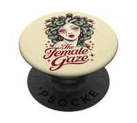 Medusa e rose retrò con sguardo femminile PopSockets PopGrip Adesivo