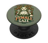 Medusa e rose retrò con sguardo femminile PopSockets PopGrip Adesivo