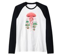 Medusa Isola Fluttuante Foresta Fantasy Natura Surreale Maglia con Maniche Raglan