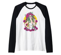 Medusa Lollipop Hippie Moderno Serpenti Mitologia Greca Pop Maglia con Maniche Raglan