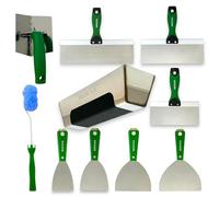 MEDUSA Set di attrezzi per nastratura per cartongesso con strumento angolare regolabile e reversibile, rullo per fango angolare rimovibile e sostituibile e padella per fango in acciaio inox di grado