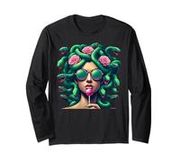 Medusa Snakes Sunglasses Roses Lollipop Maglia a Manica