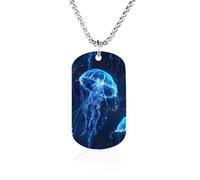 Medusa Underwater World Magic Memorial collana titanio acciaio rettangolo tag catena ciondolo gioielli regalo