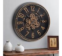 Mee 2ou Grande Orologio da Parete con Ingranaggio Mobile, Orologio da Parete Retro di 50cm per Decorazione del Soggiorno, Orologio da Parete Decorativo Industriale Steampunk in Bronzo Vintage