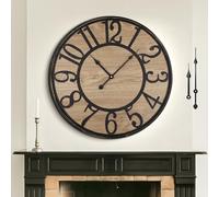 Mee 2ou Grande Orologio da Parete Vintage e Moderno, 40 cm / 16 Pollici, Silenzioso senza Ticchettio, Funzionamento a Batteria, Orologio da Parete in Legno Decorativo per Soggiorno da Letto, Cucina