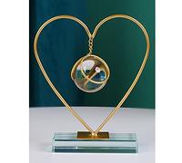 MEEC Sfera di Vetro Trasparente con Ornamenti di Supporto Oorato, Sfera di Vetro Arte Astratta Moderna, Libreria per Ufficio a Casa, Soggiorno (Amor)