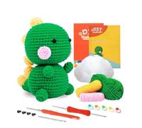 Meecaa Kit all'uncinetto verde per principianti, adulti e professionisti, accessori fai da te, ideale regalo creativo fai da te per gli amanti del fai da te, include video tutorial (Pterosauro)