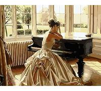 Meecaa - Kit per pittura a olio per adulti e principianti, 40,6 x 50,8 cm (ragazza, senza cornice)