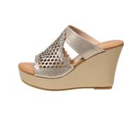 MEECHI Ciabatte Scavati da Donna Sandali con Zeppa E Plateau 10 Cm Pantofole Estive Vintage in Pelle PU con Punta Aperta Scarpe Comode da Sera, 36-43EU