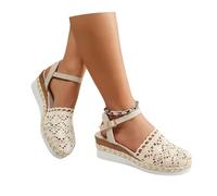 MEECHI Sandali Chiusi for La Sposa Sandali con Fiori in Pizzo Bianco Sandali Vintage con Zeppa E Plateau Scarpe da Sera Eleganti da Donna for Matrimonio 2025 Nuovo Tacchi Alti for L'Estate(38 EU)