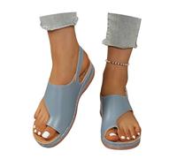 MEECHI Sandali retrò con Separatore delle Dita Sandals Ortopedici da Donna con Supporto for L'Arco Plantare Flip-Flops con Zeppa E Plateau Leggeri Infradito Casual 2026 Scarpe da Spiaggia(Blue,38 EU)