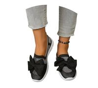 MEECHI Scarpe da Passeggio Leggere con Fiocchi Scarpe Ortopediche da Donna Sneaker Slip-on Classiche Walkingshoes in Maglia Traspirante(39 EU)