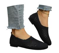 MEECHI Scarpe da Passeggio Leggere Sneaker Slip-on da Donna Taglie Forti Comode Scarpe da Jogging Piatti for Primavera/Estate Ballerine in Maglia E Mesh Traspiranti(Black,38 EU)