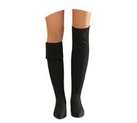 MEECHI Stivali sopra Il Ginocchio con Risvolto Stivali A Gamba Alta Slip-on Elasticizzati da Donna Stivali di Transizione retrò in Camoscio con Tacco Bassoo Tacchi Alti Sexy A Punta Invernali