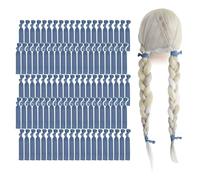 MEEDEE Confezione da 100 fascette per capelli blu fumo da donna morbido nastro elastico blu senza pieghe cravatte per capelli annodate nessun danno cravatte per capelli blu elastici per capelli