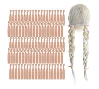 MEEDEE Confezione da 100 fascette per capelli color pesca da donna, morbido nastro elastico senza pieghe, cravatta decorativa annodata per capelli, nessun danno, code di cavallo, cravatte per capelli,