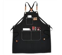 MEEDEN Grembiule da pittura per uomini e donne: grembiule regolabile in tela impermeabile con 3 tasche, grembiule per artisti per pittura acrilica ad olio e acquerello, giardinaggio, grigliata, Nero