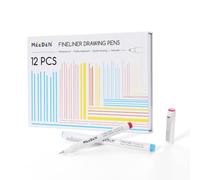 MEEDEN Penne da disegno micro fineliner: set di 12 penne a punta fine, inchiostro impermeabile da 0,4 mm per disegno tecnico, colorazione, diario, manga e illustrazione